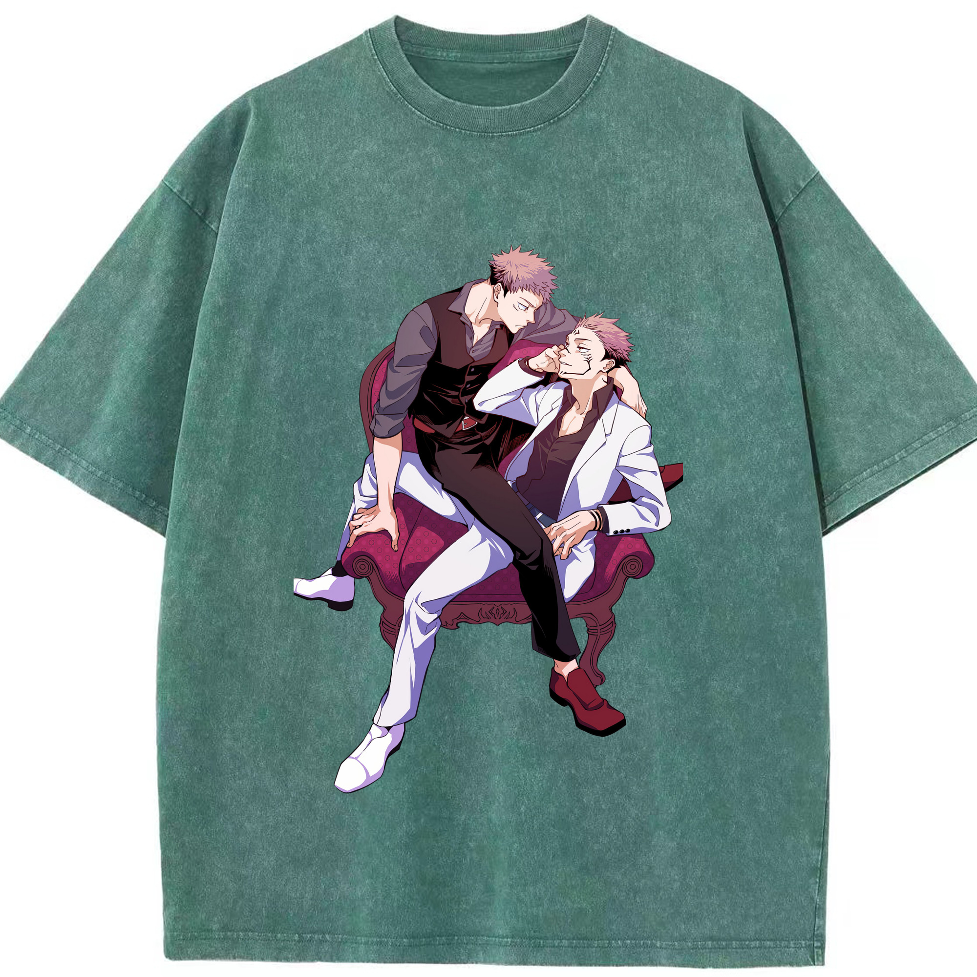 （画像用） 呪術廻戦 Jujutsu Kaisen 綿100% ヴィンテージ風 半袖Tシャツ（フロントプリント）